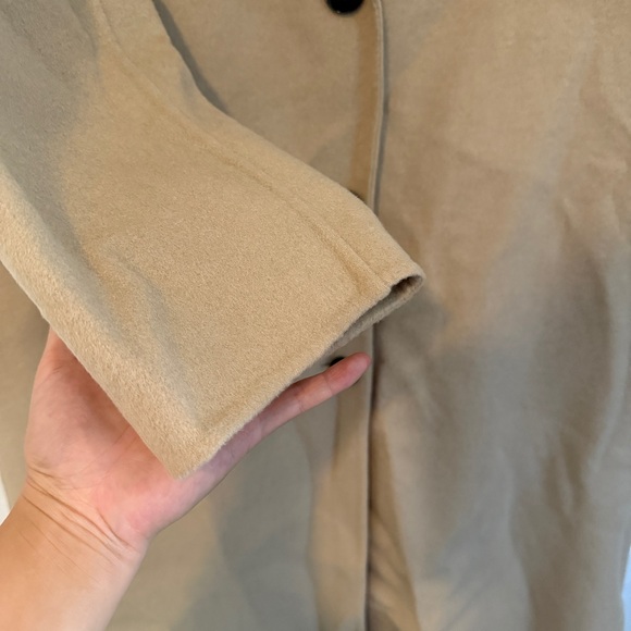 Rebecca Minkoff Long Line Relaxed Double Face Wool Coat In Beige - Picture 5 of 7